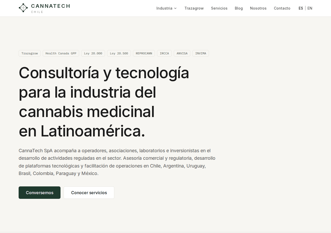 Screenshot of CannaTech Chile, Consulting / Industry Tech